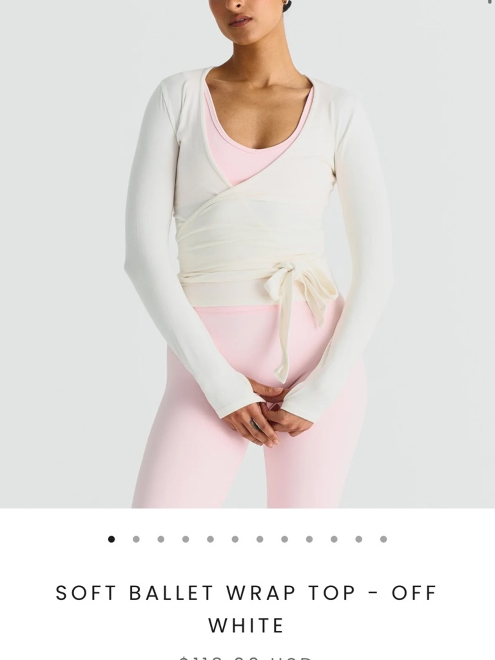 NWT Sisterly Tribe Cream Wrap-Front Long Sleeve Top